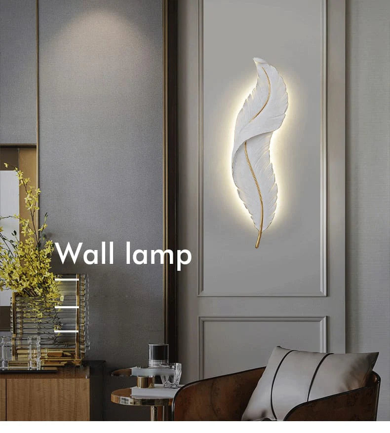 Modern Creative Feather Indoor Wall Light (2 Feet)