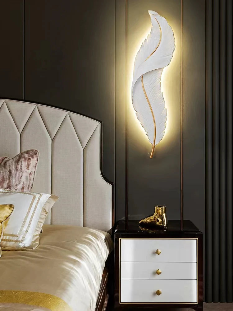 Modern Creative Feather Indoor Wall Light (2 Feet)