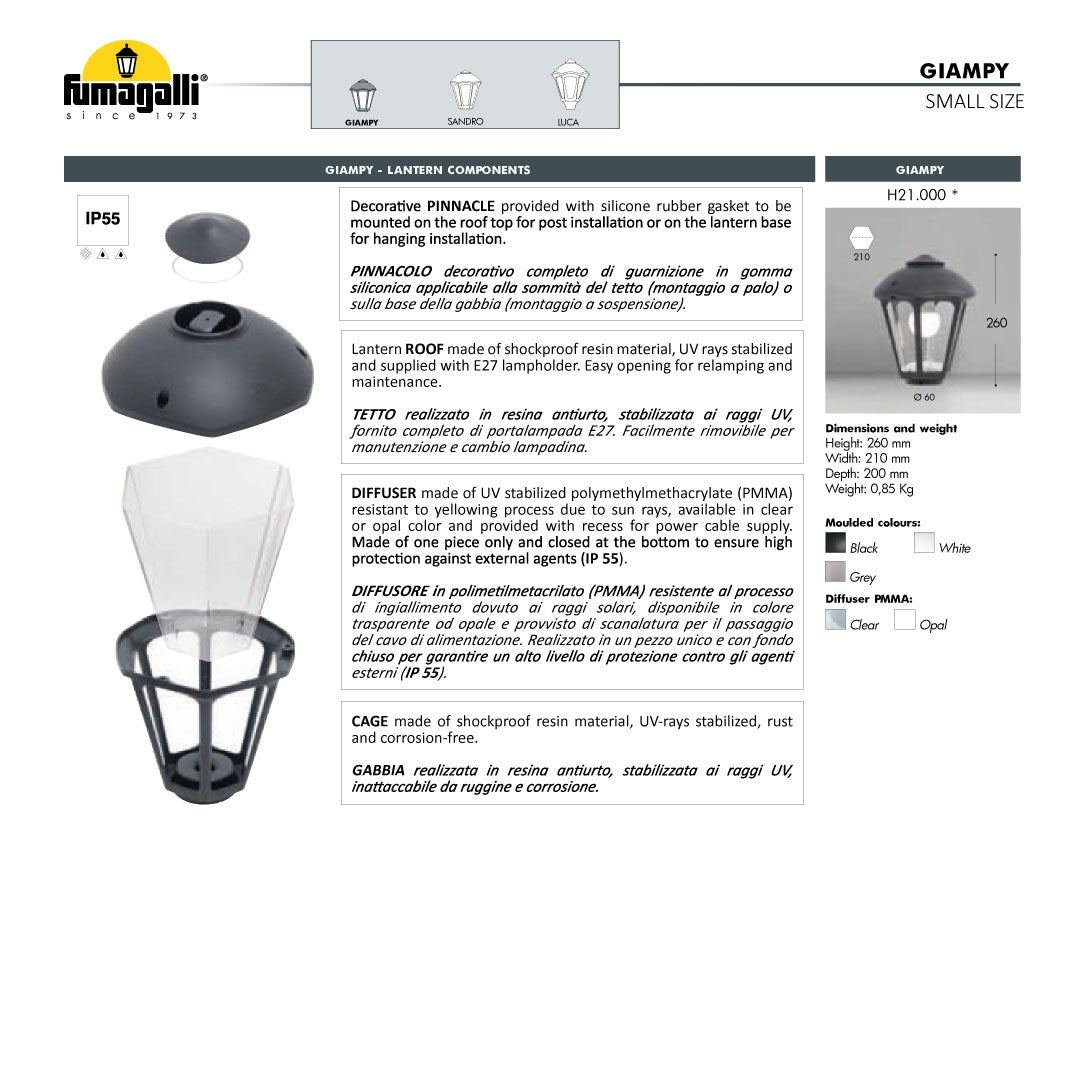 GIAFFA-GIAMPY Bollard Light  (Made in Italy)