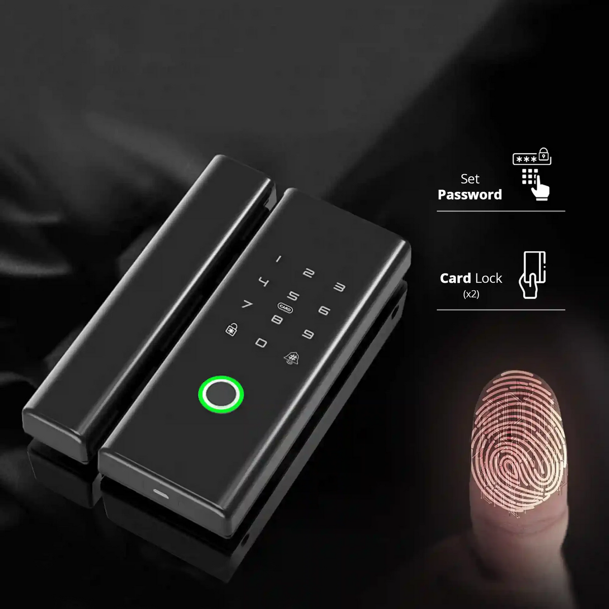 Smart Glass Door Lock (Glass to Glass Frame) - Okasha Smart