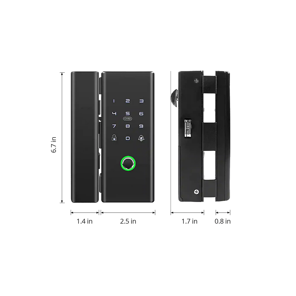 Smart Glass Door Lock (Glass to Glass Frame) - Okasha Smart