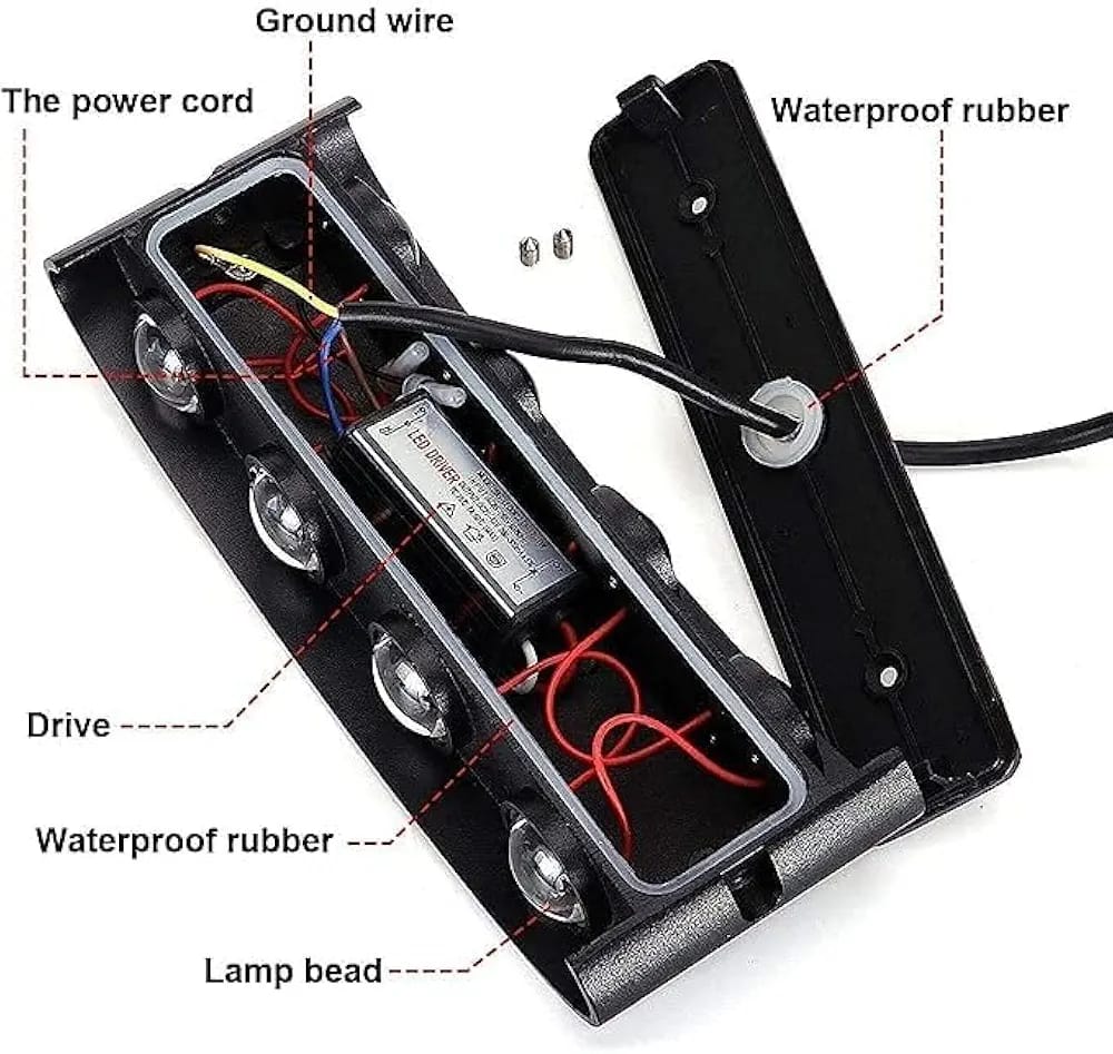 RGB Rectangular 4 Up & 4 Down Outdoor Wall Lamp