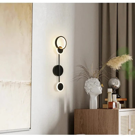 Modern Acrylic Art Round Gold LED Indoor Wall Light