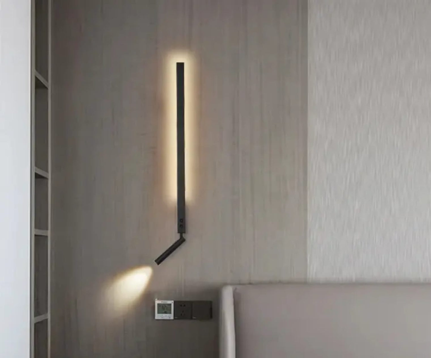Modern Long Black Stick With Spot Wall Light