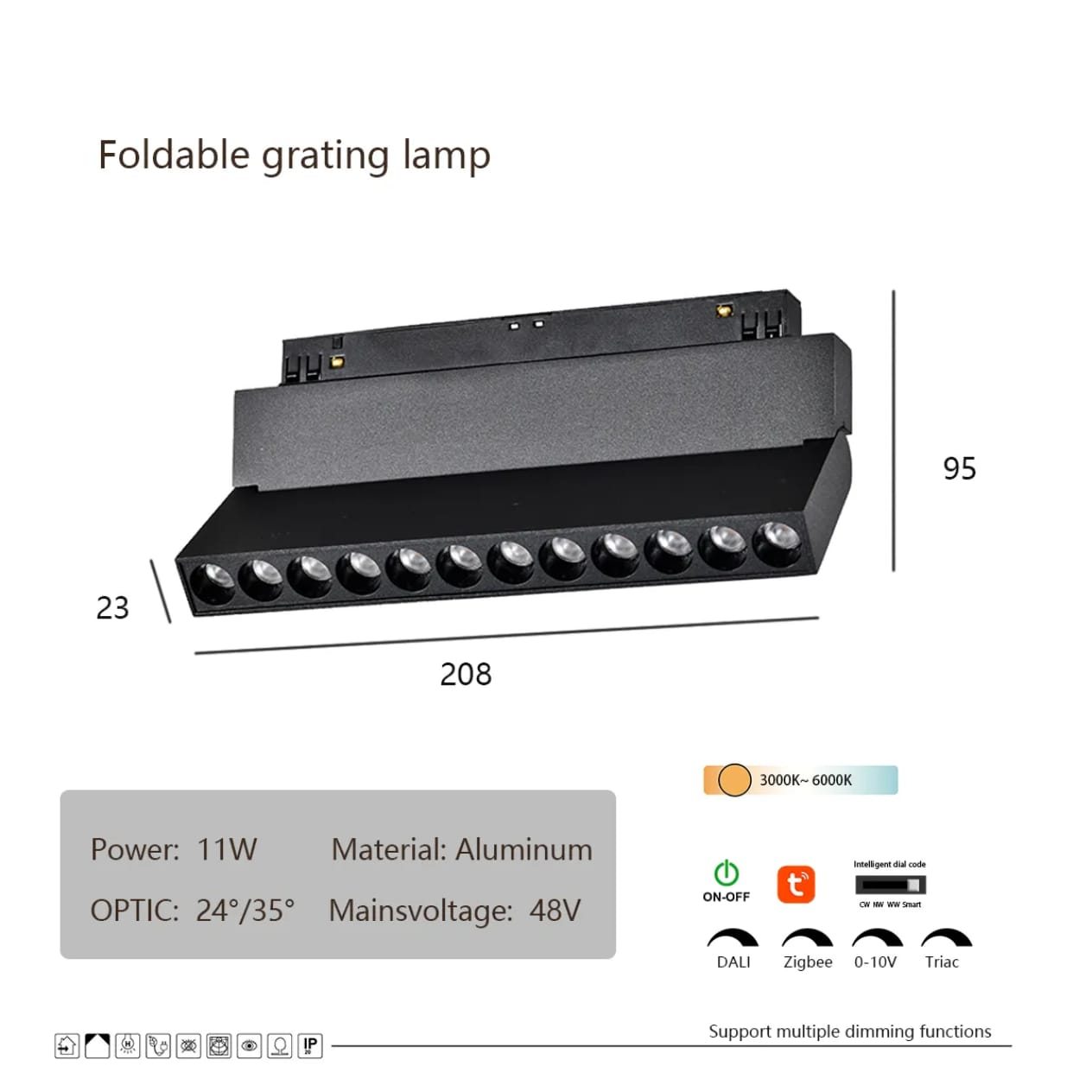 12w COB Magnetic Rotatable Laser Light
