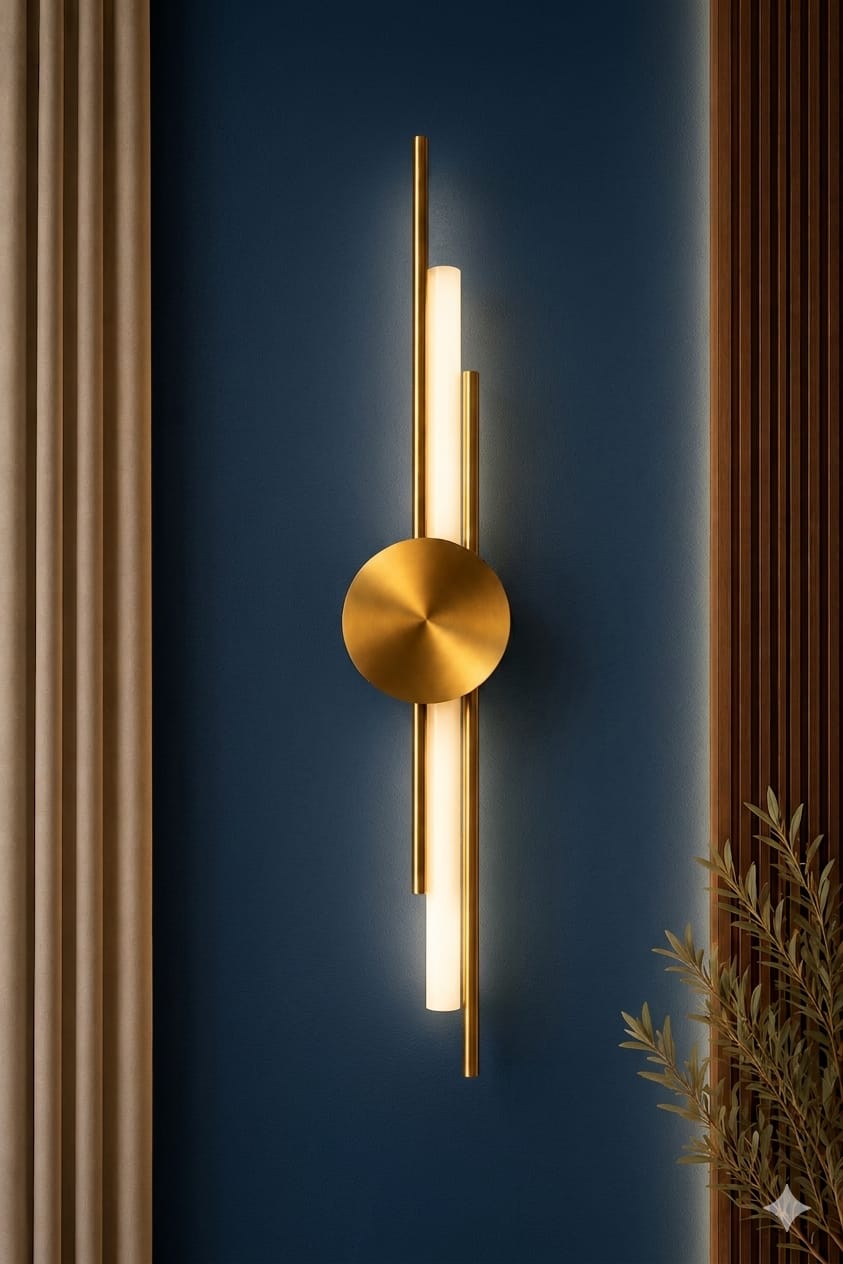 Modern Stylish Gold Pipe Acrylic Wall Lamp