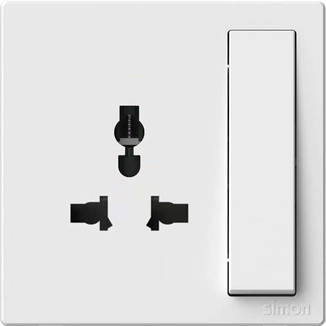 Simon 1G International Switched Socket - White