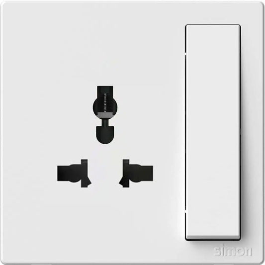 Simon 1G International Switched Socket - White
