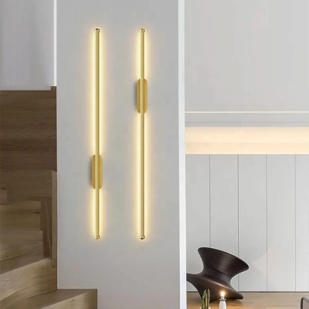 Modern Long Gold Stick LED Wall Light (90cm)