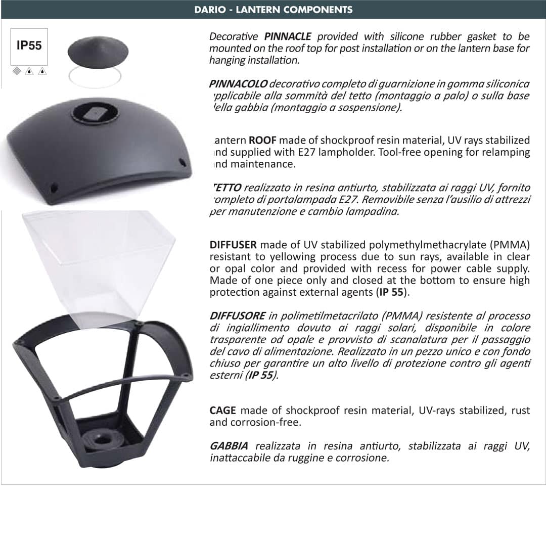 Emilio Dario 2L Post Light - Fumagalli