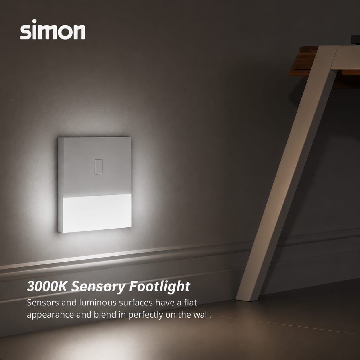 Simon Footlight with Sensor 3000K  (Grey)