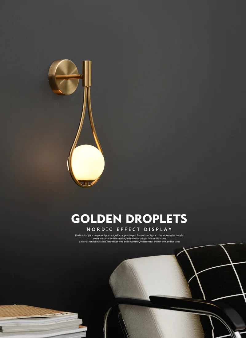 Golden Droplets Modern Decorative Wall Lamp