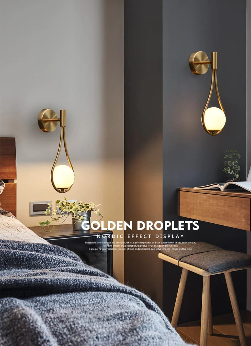 Golden Droplets Modern Decorative Wall Lamp