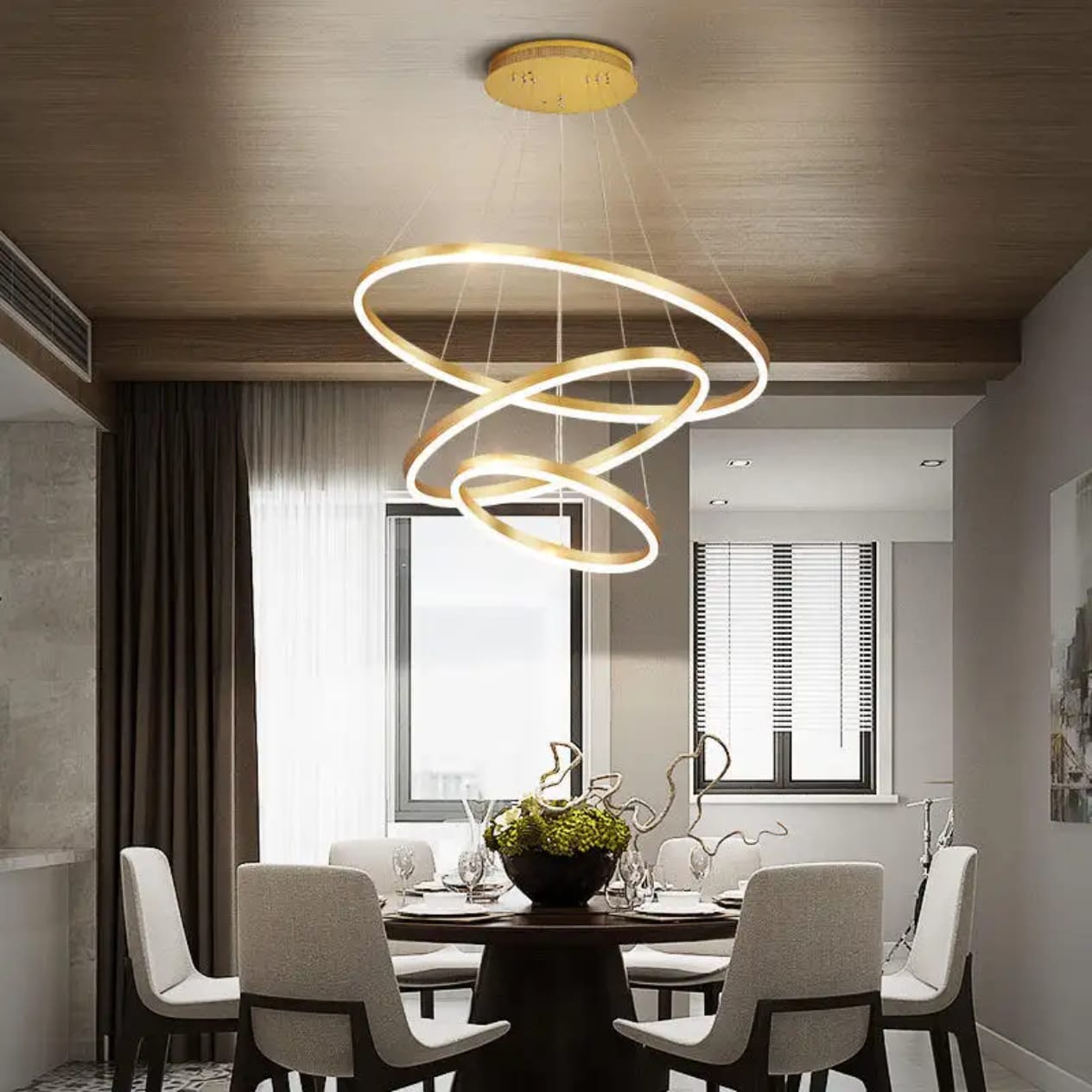 Nordic  Ring Shaped Duplex Chandelier