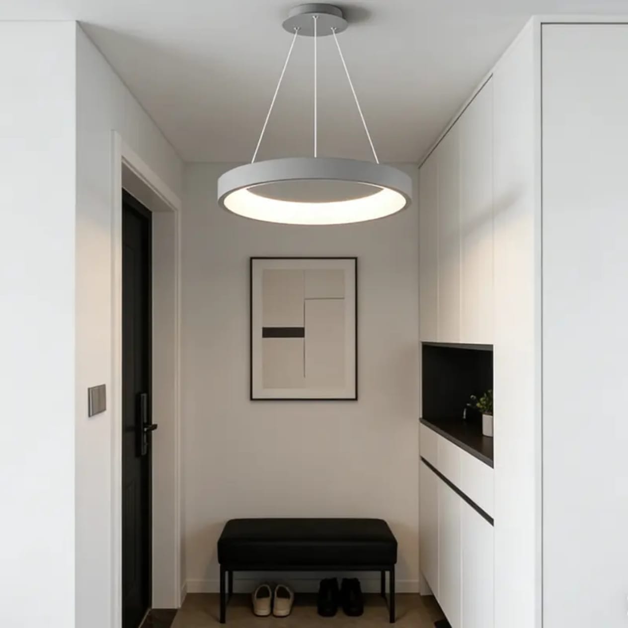Modern Round Aluminum Chandelier (9085-Round,GREY)