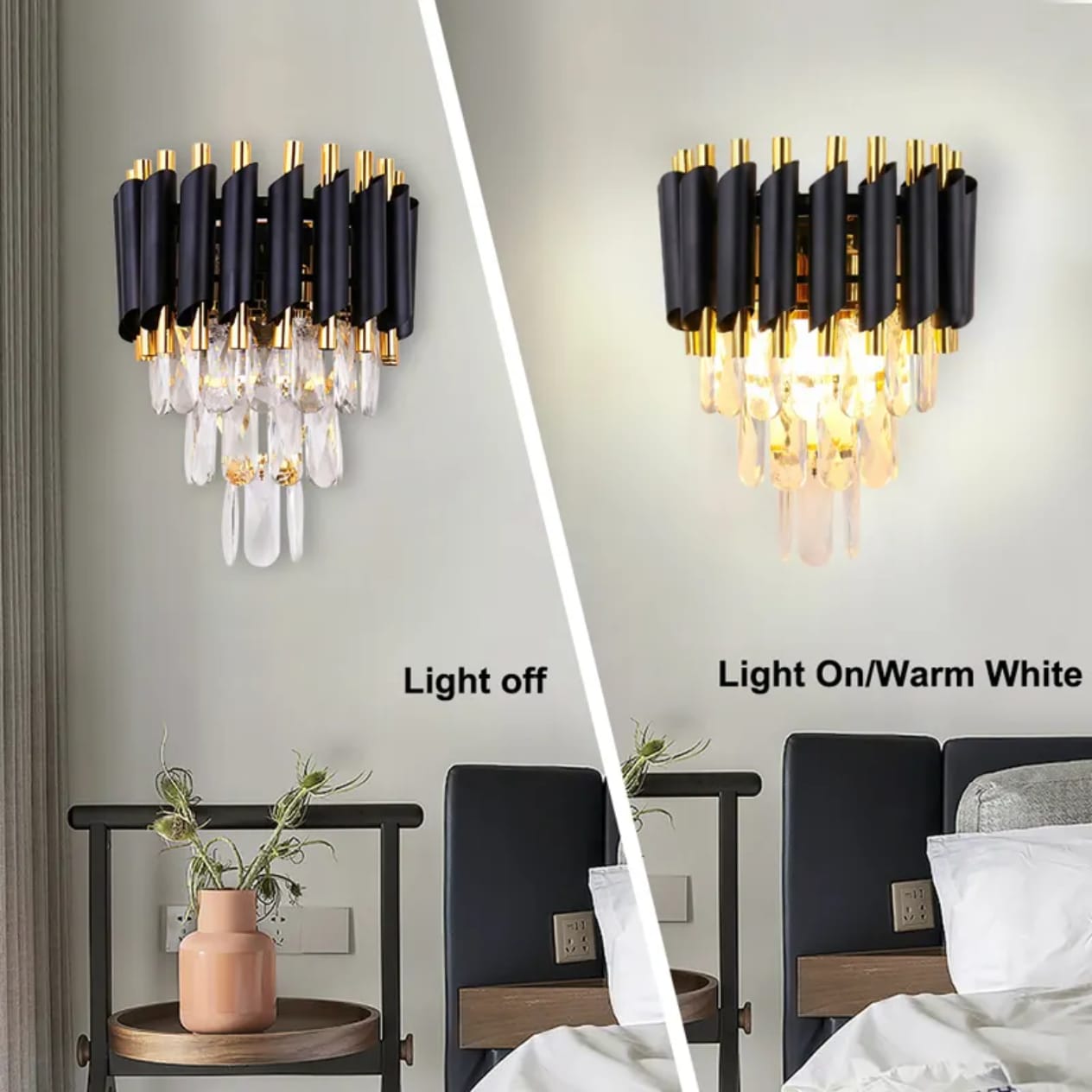 Modern Gold Luxury Crystal Wall Light