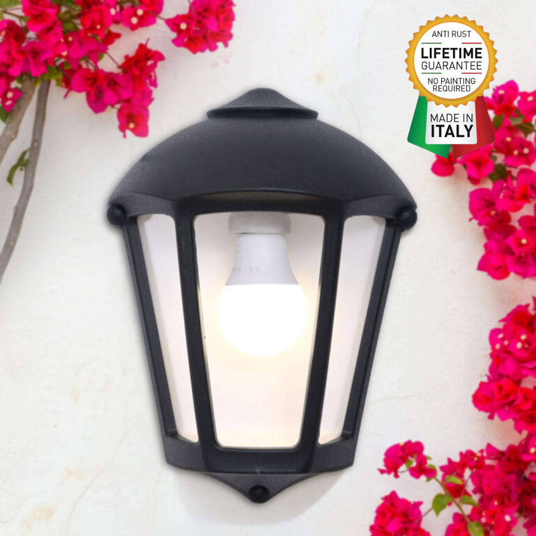 Fabio Classic Style Half Outdoor Wall Light