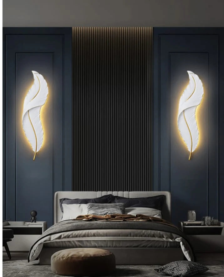 Modern Creative Feather Indoor Wall Light (2 Feet)