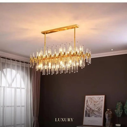 Modern Luxury Firework Glass Oval Chandelier