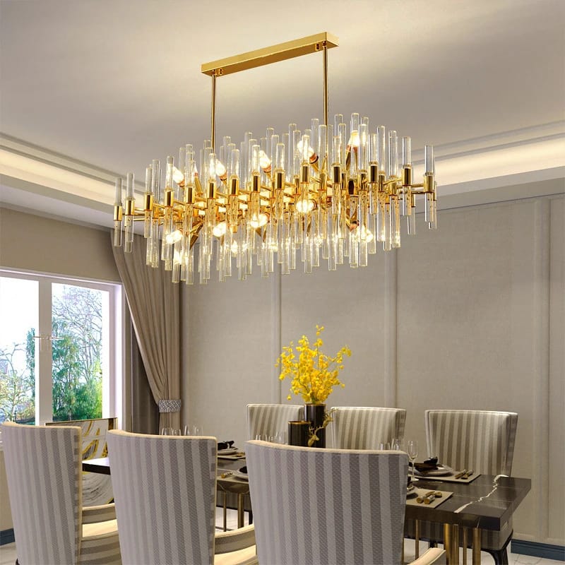 Modern Luxury Firework Glass Oval Chandelier