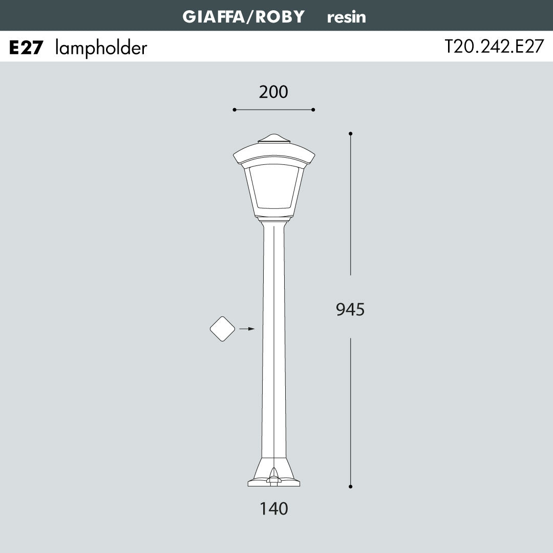 GIAFFA-ROBY Bollard Light  (Made in Italy)