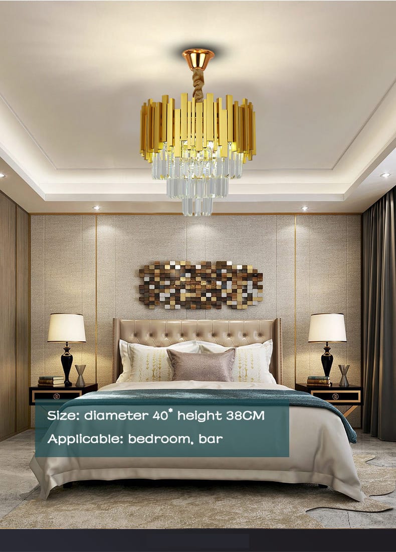 Modern Designer Gold Crystal Chandelier (400mm) – Electra Lights
