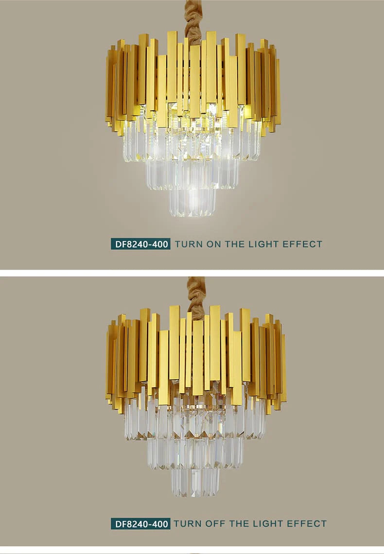 Modern Designer Gold Crystal Chandelier (400mm Diameter)