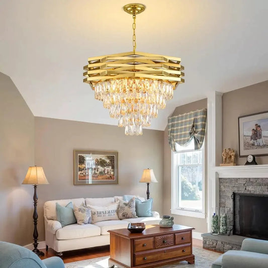 Luxury Gold Crystal Round Chandelier (800mm Diameter)