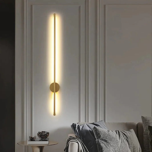 Modern Long Gold Stick Indoor LED Wall Light (100 cm)