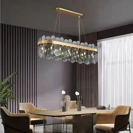 Modern Luxury Smoke Grey Glass Chandelier