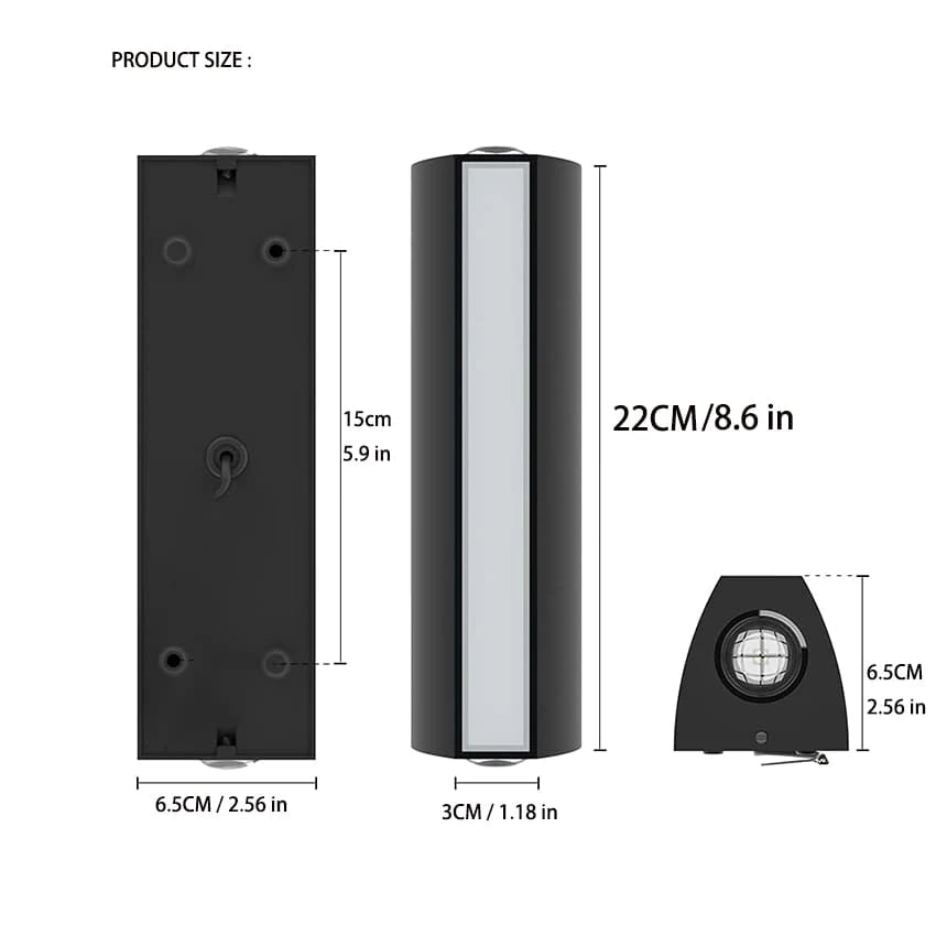 Modern 3-Sides Luminesce LED Outdoor Wall Light