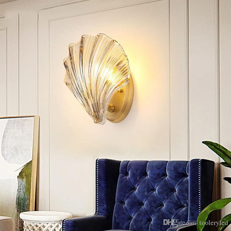 Creative Sea Shell Shaped Glass Wall Lamp