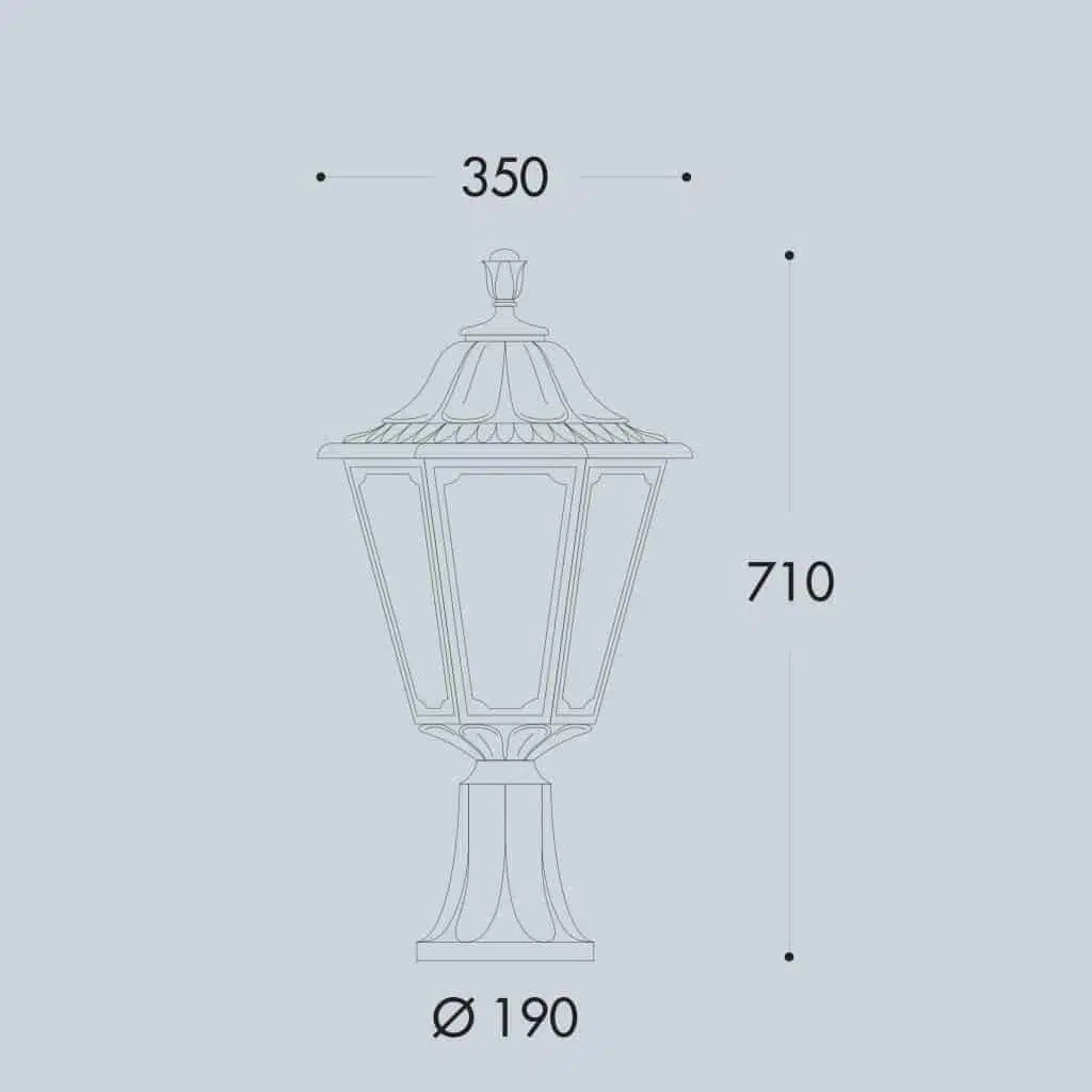 Lot/Noemi Hexagonal Wall Top / Gate Light in Classic Style