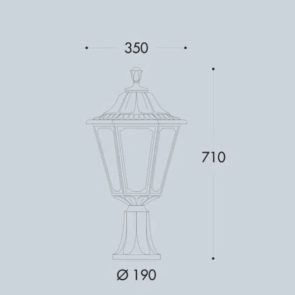 Lot Noemi Hexagonal  Gate Pillar Light (Made in Italy)