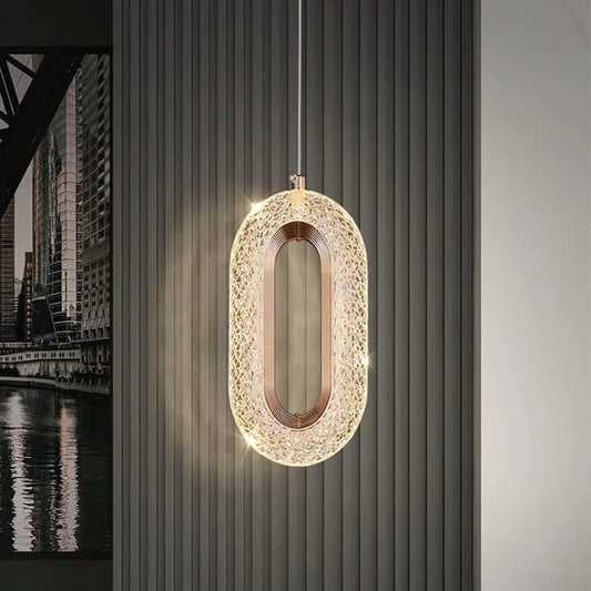 Luxury Modern Design Acrylic Oval Hanging Light