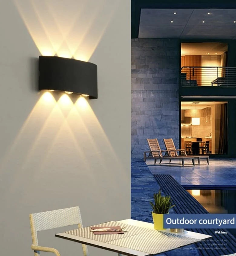 Modern Rectangular Up Down Outdoor Wall Light