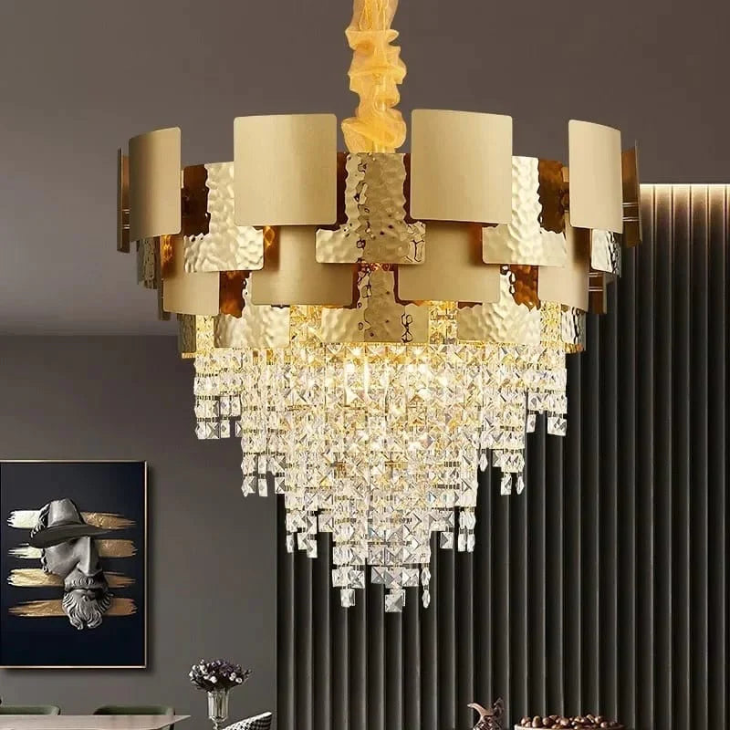 Luxury Rectangular Round Crystal Chandelier (500mm)