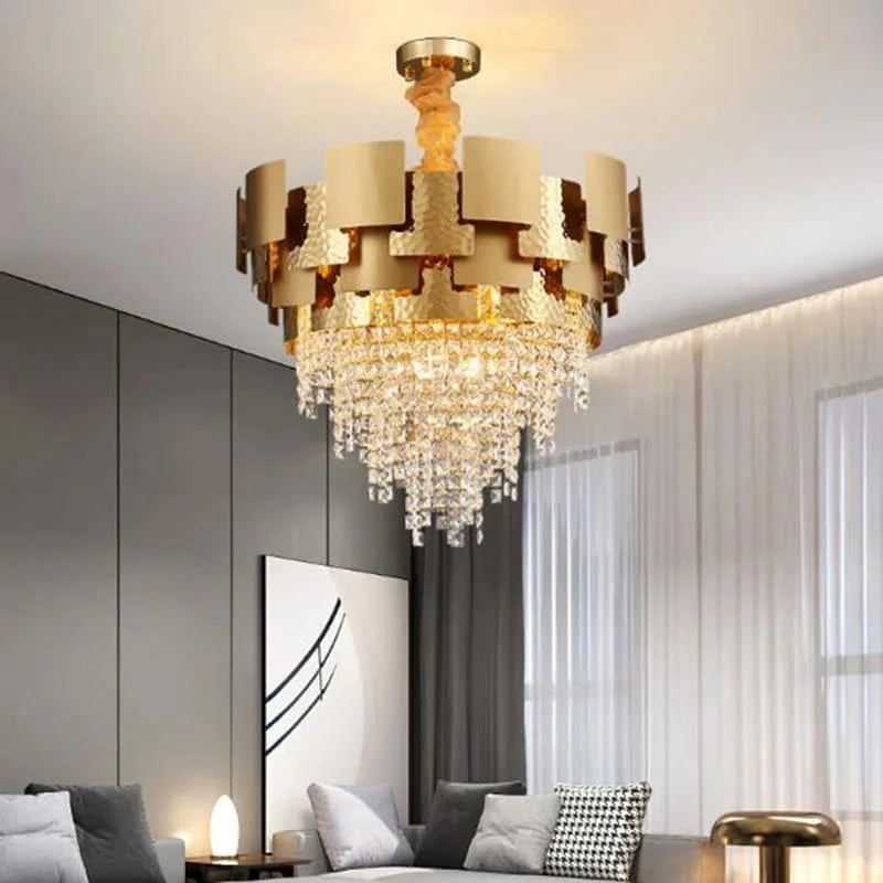 Luxury Rectangular Round Crystal Chandelier (500mm)