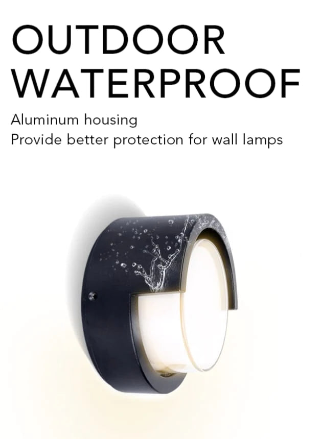 Modern Round Waterproof Outdoor Wall Lamp