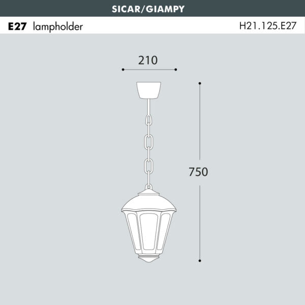 SICAR-GIAMPY Hanging Light Small Size (Made in Italy)