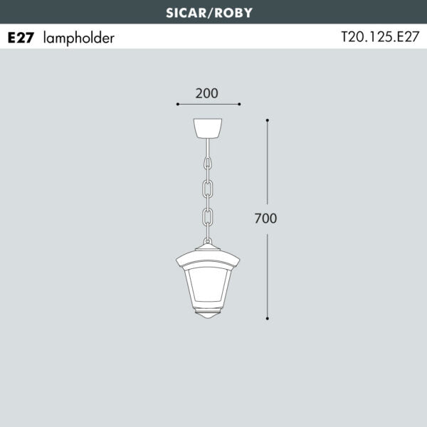 SICAR-ROBY Hanging Light Small Size (Made in Italy)