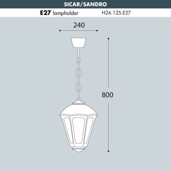 SICAR-SANDRO Hanging Light Medium Size  (Made in Italy)
