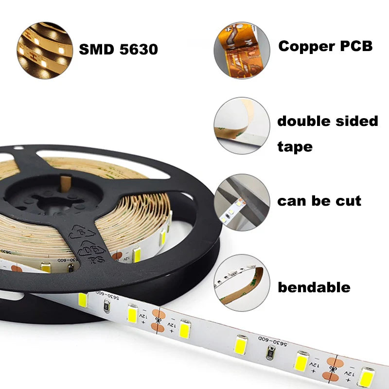 SMD Strip Light 2835 > 24 Volt ( 10 Meter /Role )