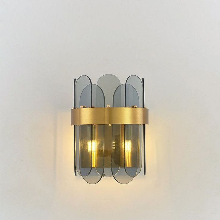 Modern Luxury Smoke Grey Glass Wall Lamp