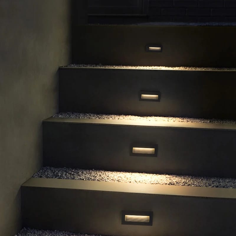 Recessd Step Light Stair Recessed Rectangular Waterproof LED Wall Light – Electra Lights