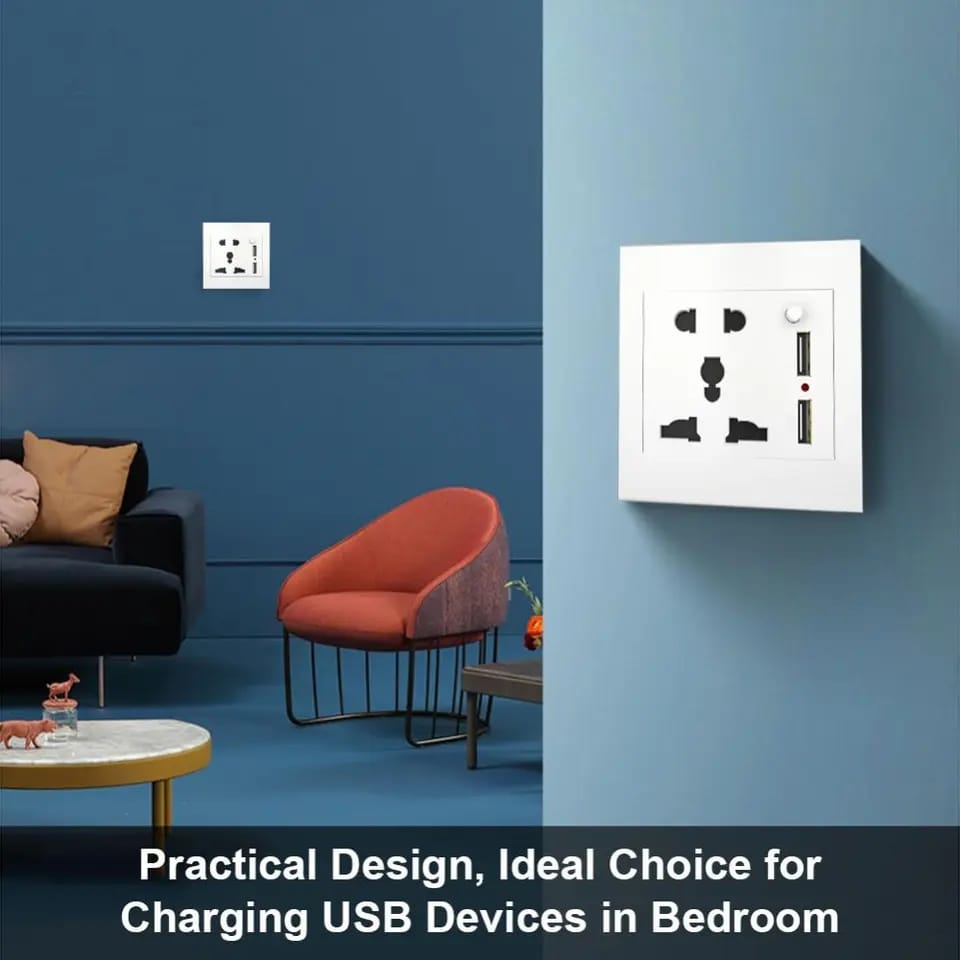 2.1A Dual USB Wall Socket