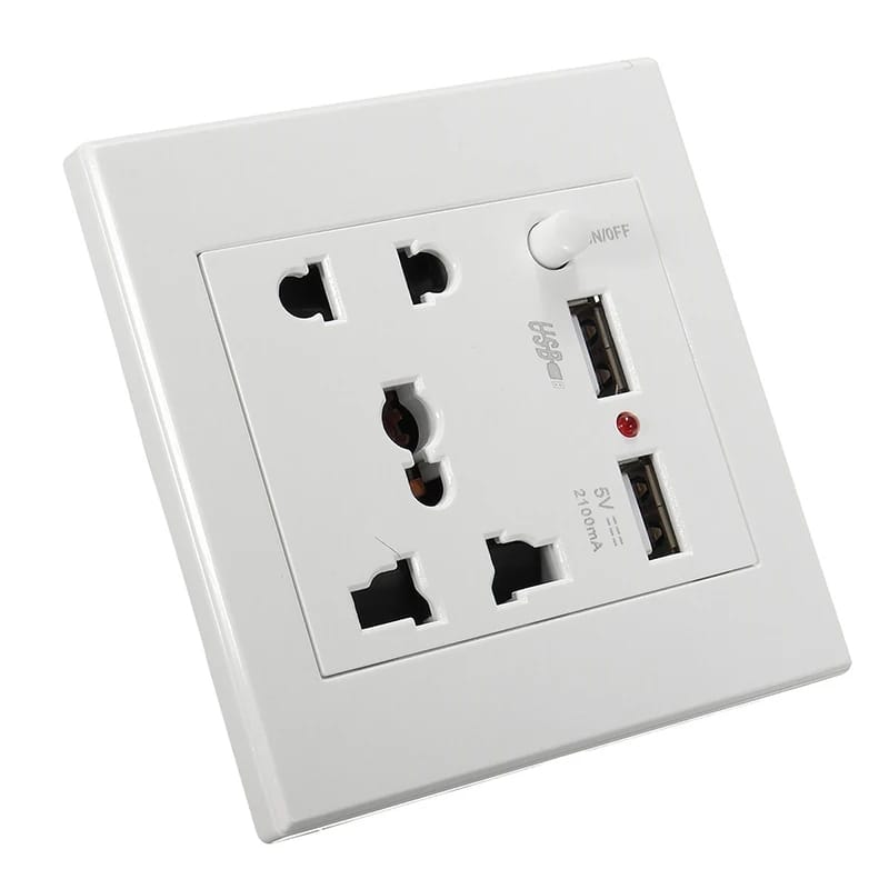 2.1A Dual USB Wall Socket