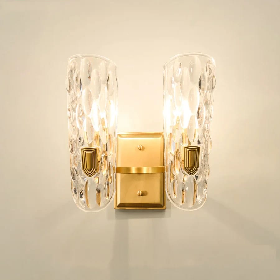 Nordic Water Pattern Glass Double Head Wall Lamp