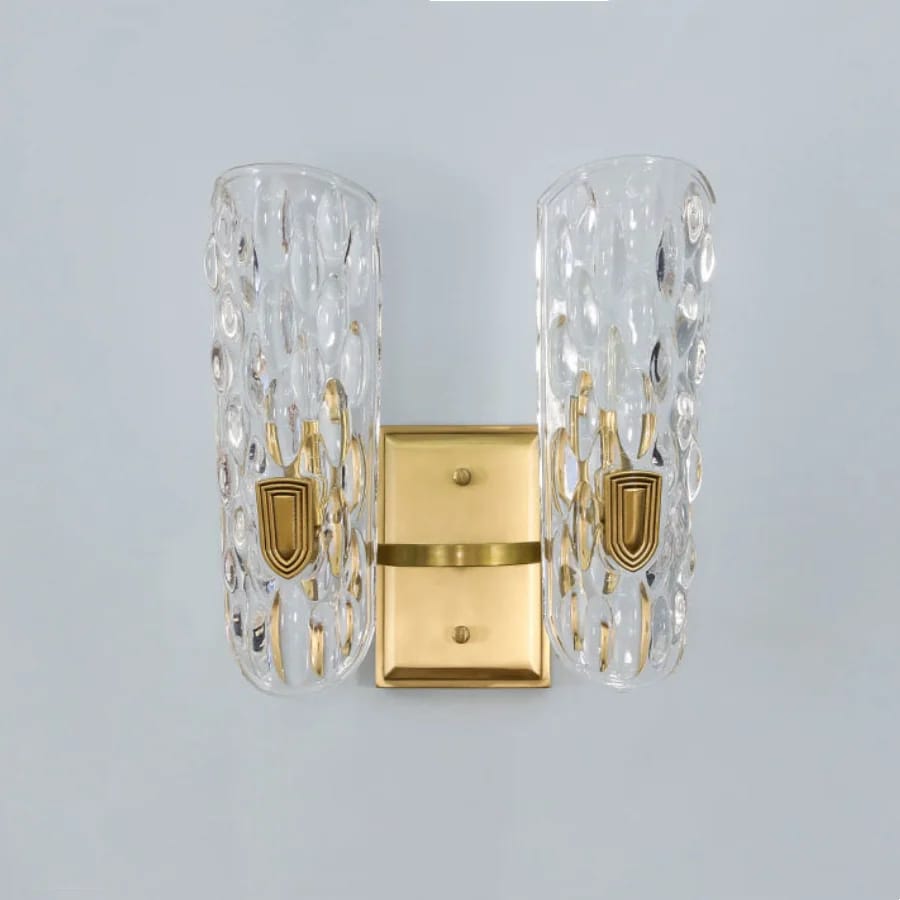 Nordic Water Pattern Glass Double Head Wall Lamp