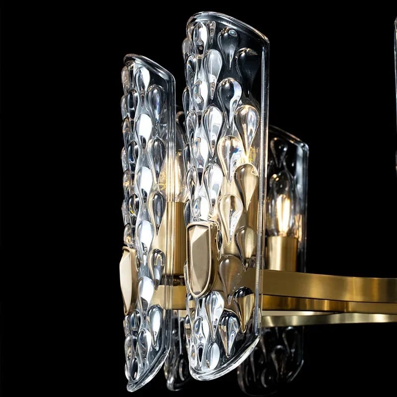 Modern Luxury Water Pattern Glass Round Chandelier (750mm Diameter)